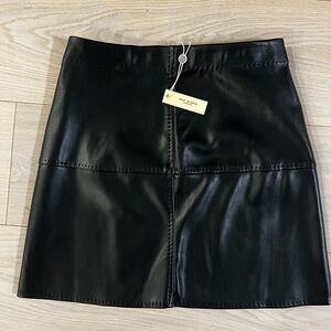 Max Studio Sleek Black Faux Leather Mini Skirt